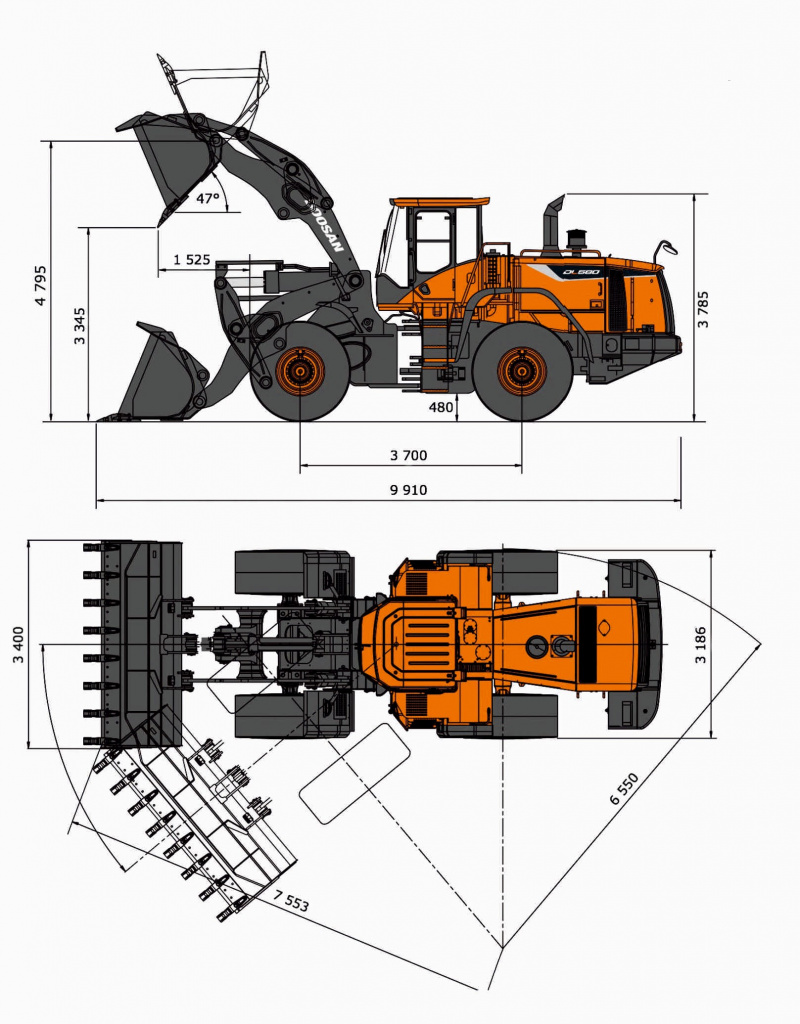 Схема Фронтальный погрузчик DEVELON (DOOSAN) DL580-5